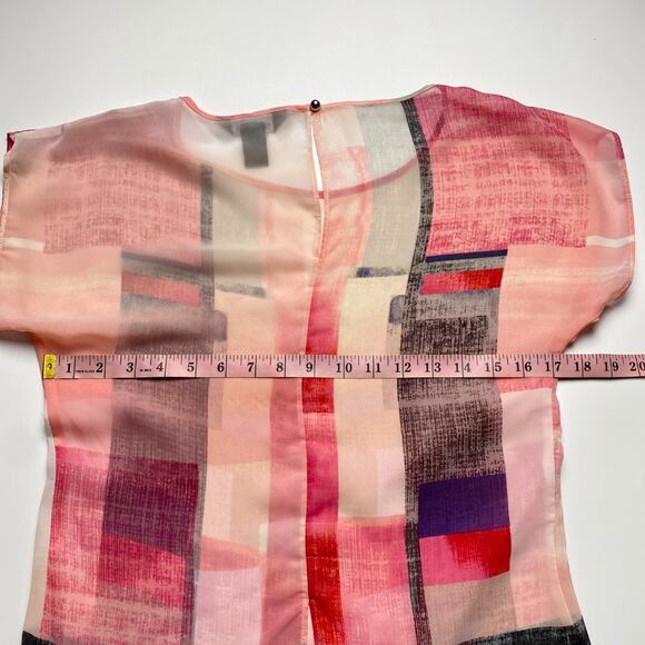 WHBM Fields of Color 2-Piece Blouse XS Semi-Sheer Layered Pink Top - Picture 10 of 15